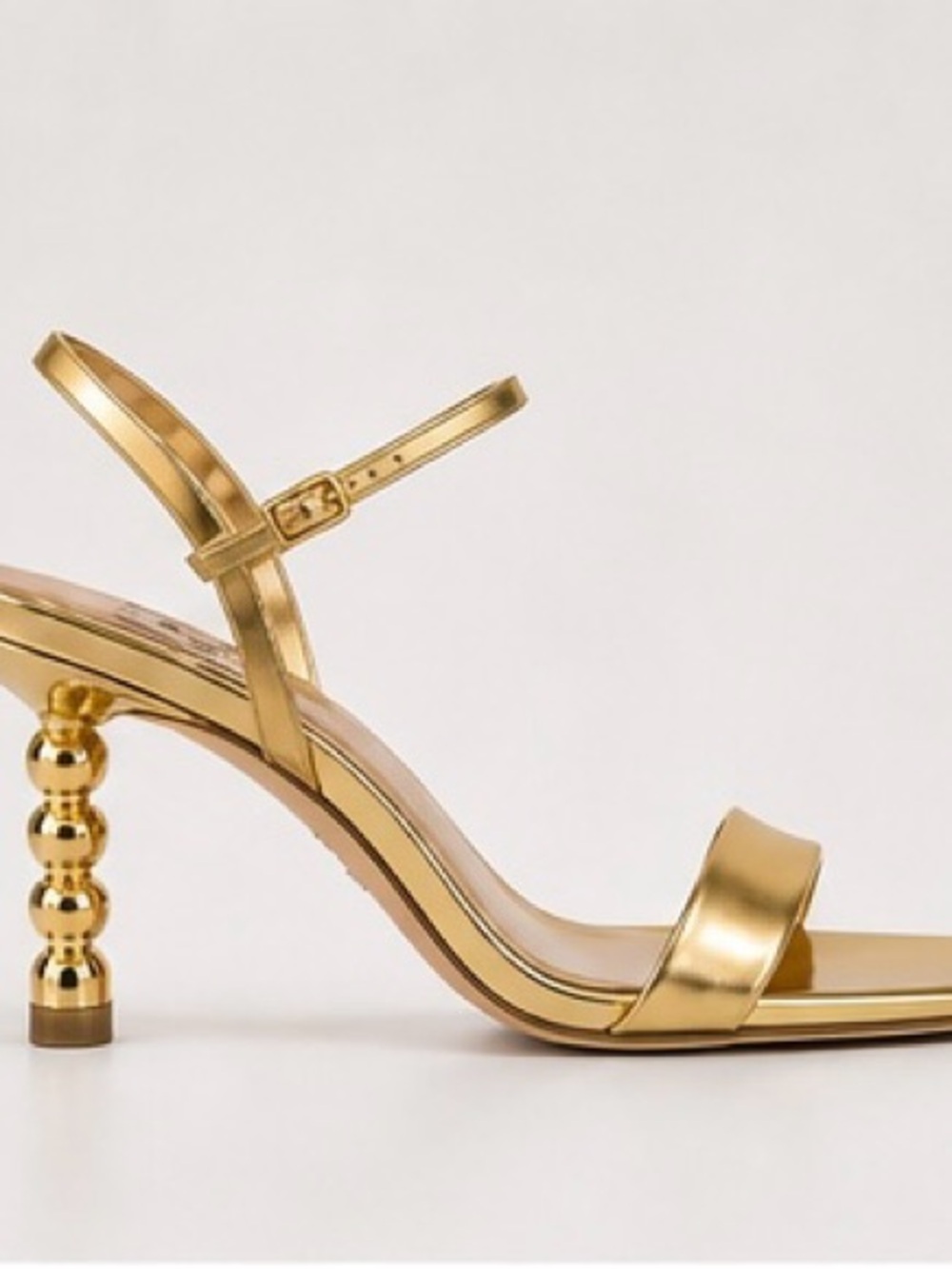 Badgley Mischka Gold Metallic Beaded-Heel Sandal